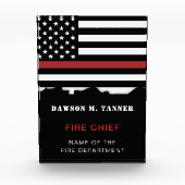 Personalisierter Feuerwehrhelfer mit dünner roter  Fotoblock (Vorderseite)