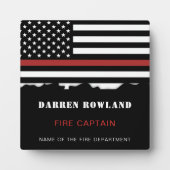 Personalisierter Feuerwehrhelfer mit dünner roter  Fotoplatte (Vorderseite)