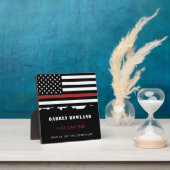 Personalisierter Feuerwehrhelfer mit dünner roter  Fotoplatte (InSitu)