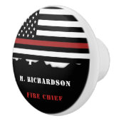 Personalisierter Feuerwehrhelfer mit dünner roter  Keramikknauf (Rechts)