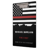 Personalisierter Feuerwehrhelfer mit dünner roter Klemmbrett (Links)