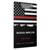 Personalisierter Feuerwehrhelfer mit dünner roter  Klemmbrett (Rechts)