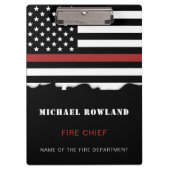 Personalisierter Feuerwehrhelfer mit dünner roter Klemmbrett (Vorderseite)