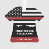 Personalisierter Feuerwehrhelfer mit dünner roter  Ornament (Vorderseite)