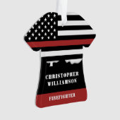 Personalisierter Feuerwehrhelfer mit dünner roter  Ornament (Vorderseite)