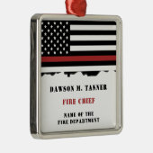 Personalisierter Feuerwehrhelfer mit dünner roter Ornament Aus Metall (Rechts)