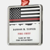 Personalisierter Feuerwehrhelfer mit dünner roter  Ornament Aus Metall (Links)