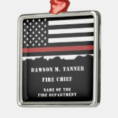 Personalisierter Feuerwehrhelfer mit dünner roter Ornament Aus Metall (Links)