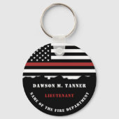 Personalisierter Feuerwehrhelfer mit dünner roter  Schlüsselanhänger (Vorderseite)