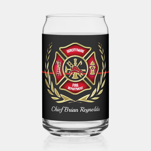 Personalisierter Feuerwehrmann Dosenglas (Vorderseite)