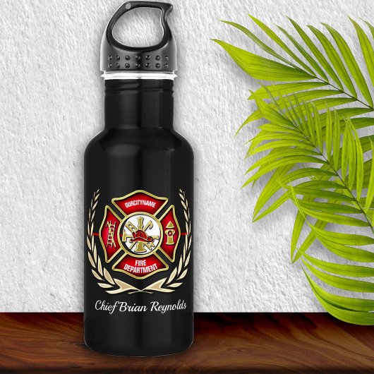 Personalisierter Feuerwehrmann Edelstahlflasche