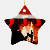 Personalisierter Feuerwehrmann Keramik Ornament (Vorne)