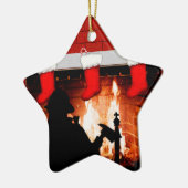 Personalisierter Feuerwehrmann Keramik Ornament (Links)