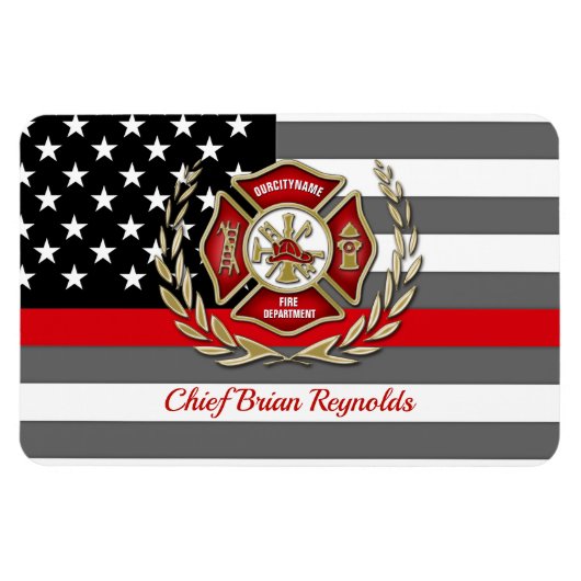 Personalisierter Feuerwehrmann Magnet (Horizontal)