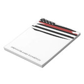 Personalisierter Feuerwehrmann mit dünner roter Li Notizblock (Rotiert)