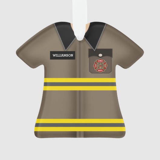 Personalisierter Feuerwehrmann Ornament (Rückseite)