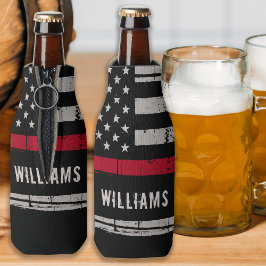 Personalisierter Feuerwehrmann, rote Linie Flaschenkühler