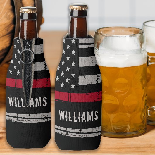 Personalisierter Feuerwehrmann, rote Linie Flaschenkühler