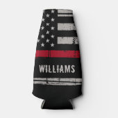 Personalisierter Feuerwehrmann, rote Linie Flaschenkühler (Vorderseite)