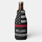 Personalisierter Feuerwehrmann, rote Linie Flaschenkühler (Flaschenvorderseite)