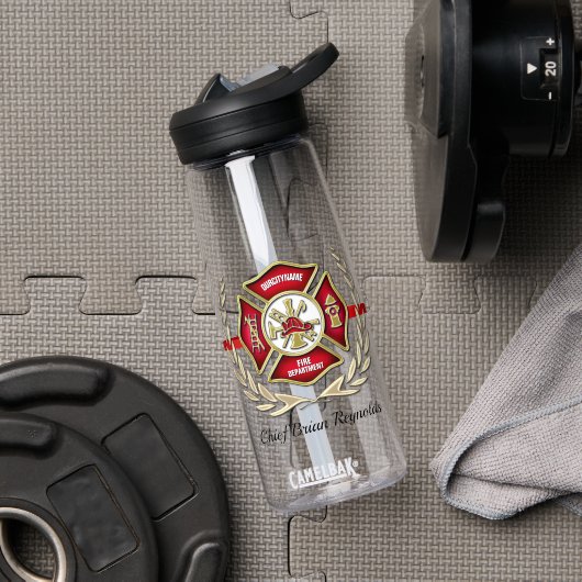 Personalisierter Feuerwehrmann Trinkflasche (Fitnessstudio (gedreht))