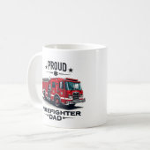 Personalisierter Feuerwehrmann-Vater-Name mit Feue Kaffeetasse (Vorderseite Links)