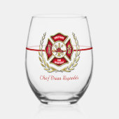 Personalisierter Feuerwehrmann Weinglas Ohne Stiel (Vorderseite)