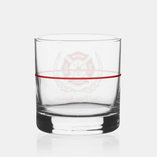 Personalisierter Feuerwehrmann Whiskyglas (Rückseite)