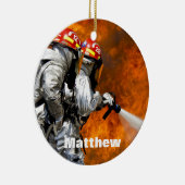 Personalisierter Feuerwehrschmuck Keramikornament (Rechts)