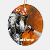 Personalisierter Feuerwehrschmuck Keramikornament (Links)
