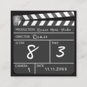 Personalisierter Film Clapperboard Quadratische Visitenkarte (Vorderseite)