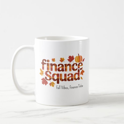 Personalisierter Finanzplatz - Herbsttypografie Kaffeetasse (Links)