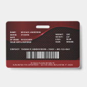 Personalisierter Firefighter Custom Employee Foto  Ausweis (Rückseite)