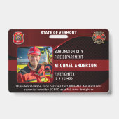 Personalisierter Firefighter Custom Employee Foto  Ausweis (Vorderseite)