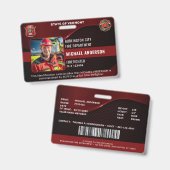 Personalisierter Firefighter Custom Employee Foto  Ausweis (Vorder- & Rückseite)