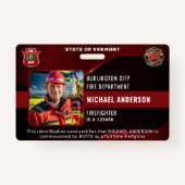 Personalisierter Firefighter Custom Employee Foto Ausweis (Vorderseite)