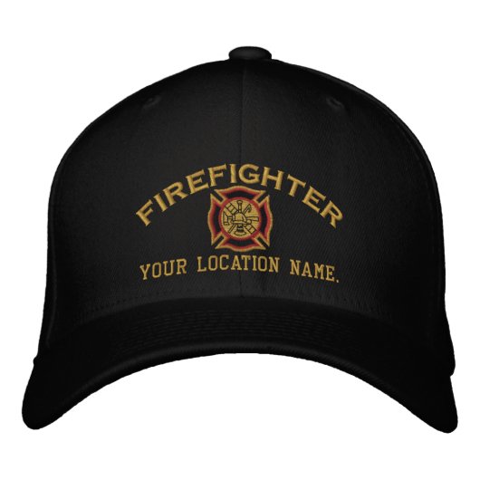 Personalisierter Firefighter - kundenspezifische C Bestickte Kappe (Vorderseite)