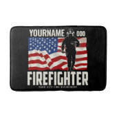 Personalisierter Firefighter Rescue USA Flag Patri Badematte (Vorderseite)