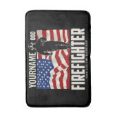 Personalisierter Firefighter Rescue USA Flag Patri Badematte (Vorderseite Vertikal)