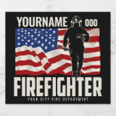Personalisierter Firefighter Rescue USA Flag Patri Bierflaschenetikett (Einzelnes Label)