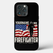 Personalisierter Firefighter Rescue USA Flag Patri Case-Mate iPhone Hülle (Rückseite)