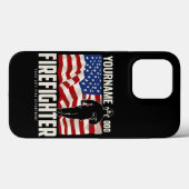 Personalisierter Firefighter Rescue USA Flag Patri Case-Mate iPhone Hülle (Rückseite (Horizontal))