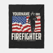 Personalisierter Firefighter Rescue USA Flag Patri Fleecedecke (Vorderseite)