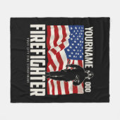Personalisierter Firefighter Rescue USA Flag Patri Fleecedecke (Vorderseite (Horizontal))