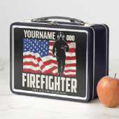 Personalisierter Firefighter Rescue USA Flag Patri Metall Brotdose (Beispiel)