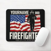 Personalisierter Firefighter Rescue USA Flag Patri Mousepad (Mit Mouse)