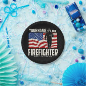 Personalisierter Firefighter Rescue USA Flag Patri Pappteller (Party)