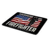 Personalisierter Firefighter Rescue USA Flag Patri Schneidebrett (Ecke)
