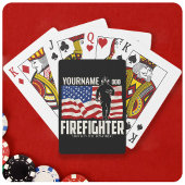 Personalisierter Firefighter Rescue USA Flag Patri Spielkarten