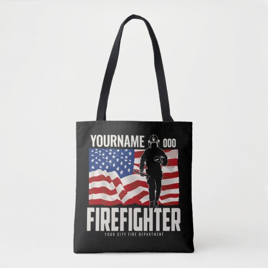 Personalisierter Firefighter Rescue USA Flag Patri Tasche (Vorderseite)